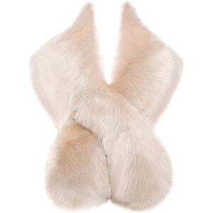 Women's Light Camel BABEYOND Faux Fur Shawl for Winter Bridal Wedding Party